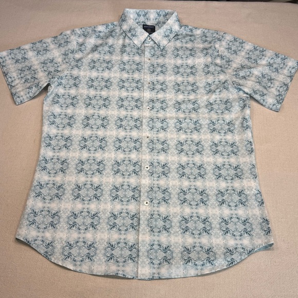 Men's Blue & White Patterned Shirt by Monument - Size Medium - Picture 1 of 11